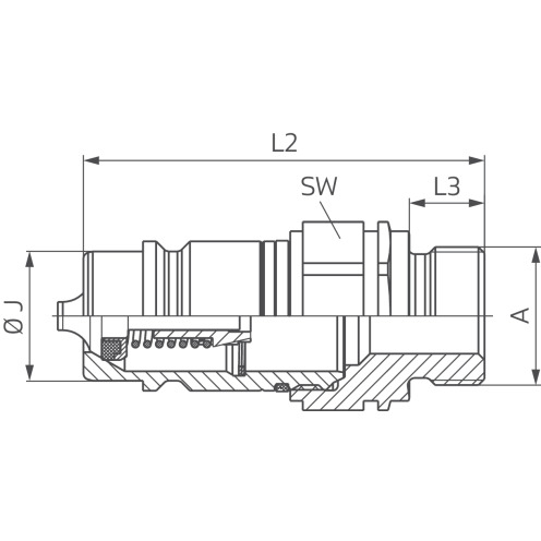 Stauff Push-Pull-Kupplung, Stecker, AG, metrisch, flachdichtend