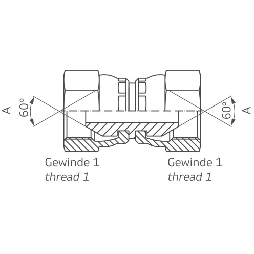 Gerader Stutzen IG, Edelstahl