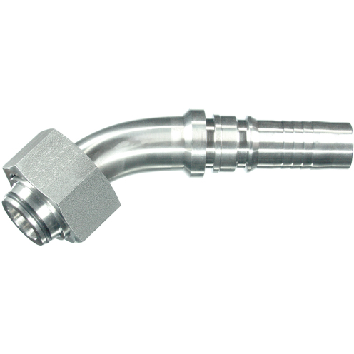 Hydrauliknippel DKOS 45°, Edelstahl, Interlock
