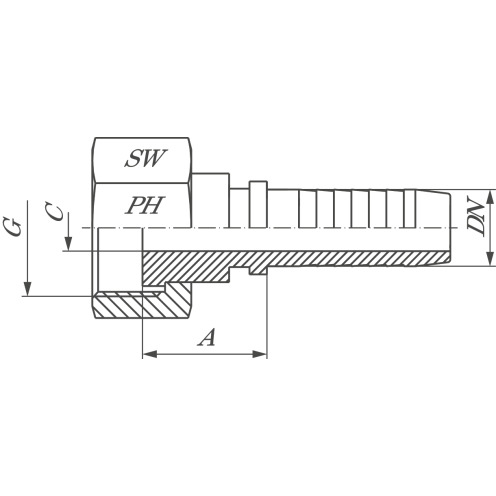 Hydrauliknippel DKR, Edelstahl, flachdichtend