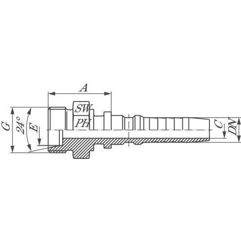 Hydrauliknippel CES, Edelstahl, Interlock