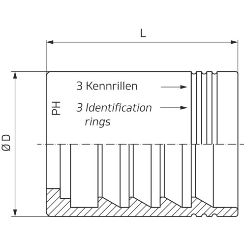 PH Pressfassung S2 P3, Edelstahl