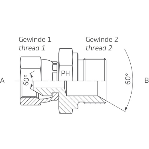 Gerader Reduzieradapter AG/IG, Edelstahl