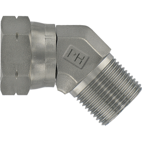 45°-W-Adapter IG/AG, BSP kompakt, Edelstahl
