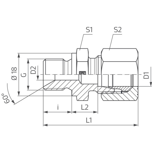Stauff Gerade Einschraubverschraubung GE-R-60°, STAUFF®